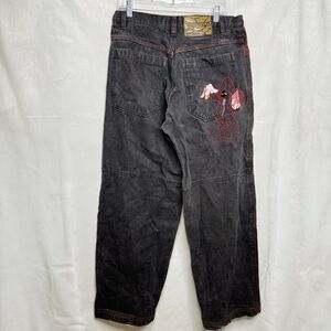 Vintage Diss Jeans 34x34 Wide Leg Y2K BAGGY Graphics Skater Grunge